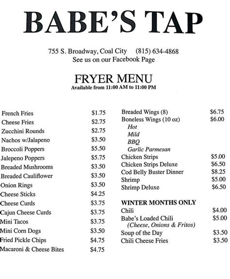 babes coal city|babe's coal city menu.